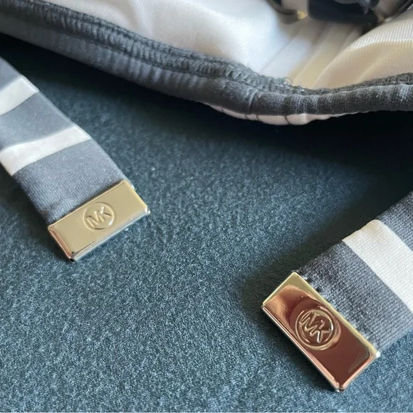 Micheal Kors Striped Gray and White Bikini Set - Picture 6 of 10